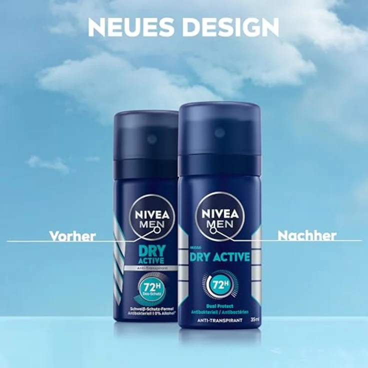 NIVEA MEN Dry Active Deo Spray, 72h Anti-Transpirant-Schutz, antibakteriell, ohne Ethylalkohol, Reisegröße 35 ml – Bild 5