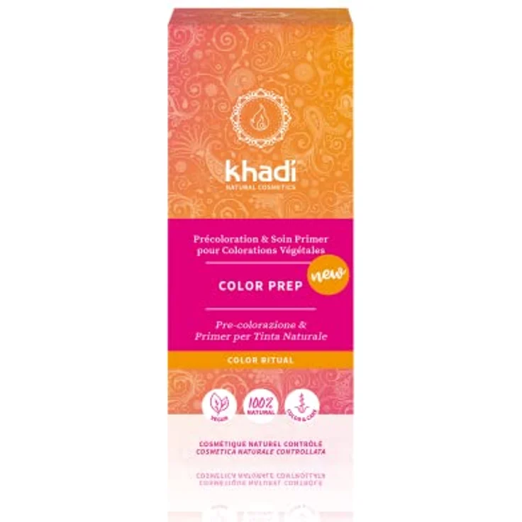 khadi COLOR PREP Pflanzenhaarfarbe, Haarfarbe zur Vorpigmentierung für ein intensives Farbergebnis & Vorbereitung auf die natürliche Färbung, Naturhaarfarbe 100% pflanzlich & vegan, Naturkosmetik 100g – Bild 2