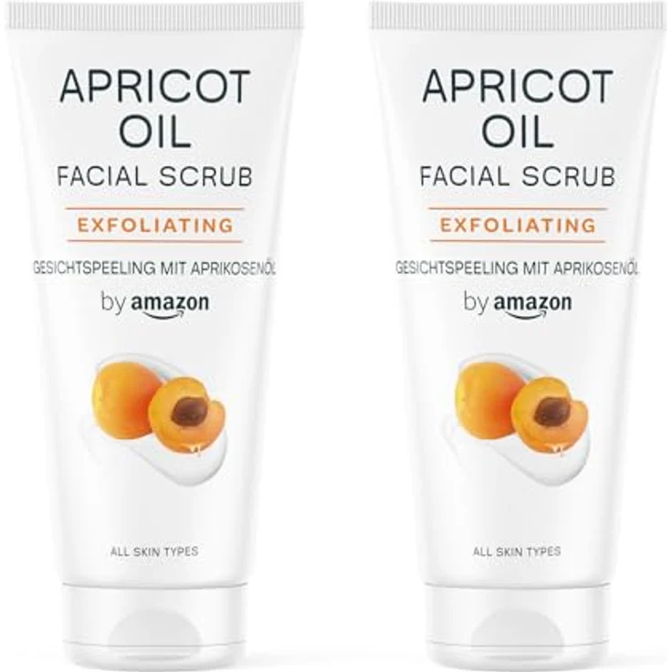 by Amazon Gesichtspeeling mit Aprikose, 2 x 100 ml, natürliche Peelingsubstanzen für alle Hauttypen, dermatologisch – Bild 1