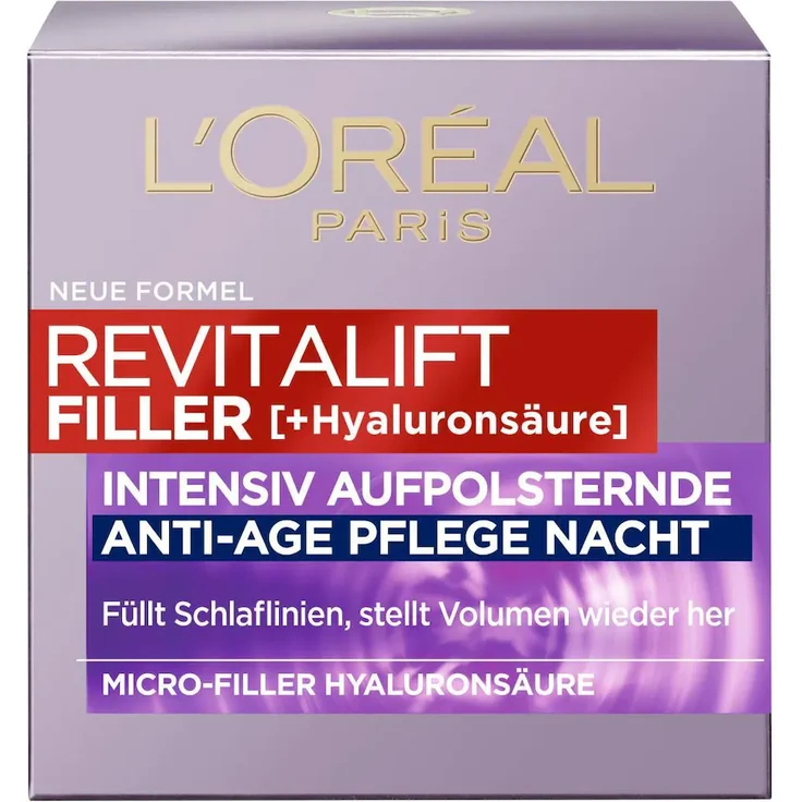 L'Oréal Paris Revitalift Filler [+Hyaluronsäure] Intensiv Aufpolsternde Anti-Age Nachtcreme 50 ml – Bild 1