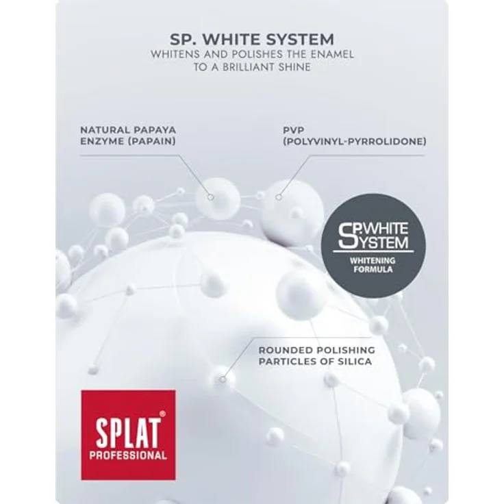 SPLAT Zahnpasta, 100 ml, Weiß Plus, mit SP White System und natürlichen Papaya-Enzymen für aufhellenden Zahnschmelz – Bild 8