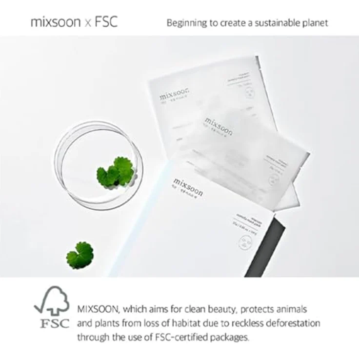 mixsoon Centella Beruhigende Tuchmaske, regeneriert die Hautbarriere, 5 Stück à 25 g, intensive Feuchtigkeitspflege – Bild 7