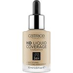 Catrice HD Liquid Coverage Foundation, Make Up, hält bis zu 24 Stunden, mattierend, Zweite-Haut-Effekt, Nr. 032 Nude Beige, nude, langanhaltend, mattierend, matt, vegan, ölfrei, wasserfest (30ml)