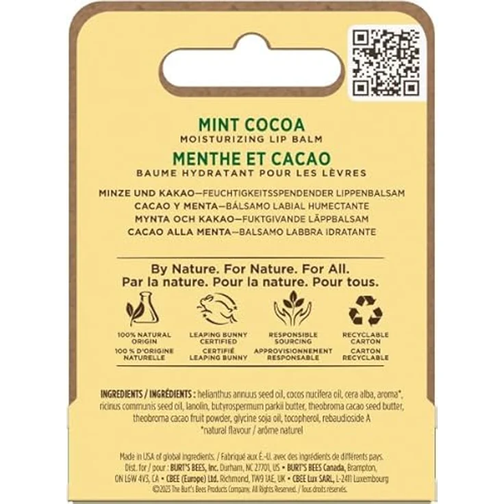 Burt’s Bees Festive Lippenbalsam, feuchtigkeitsspendend mit Geschmack Mint Cocoa, 4,25 g – Bild 3