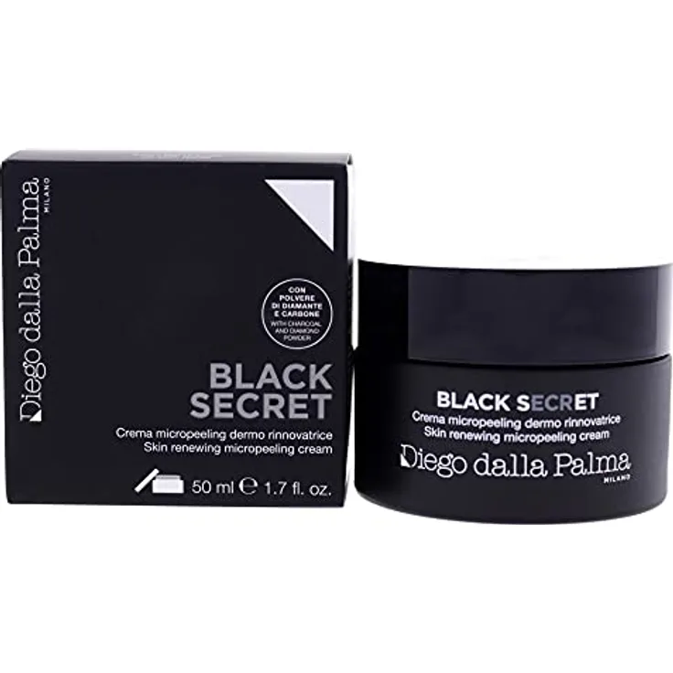Diego Dalla Palma Black Secret Crema Micro Peeling Skin Treatment, 50 ml - Langlebige Gesichtsreinigung, kühl und bequem