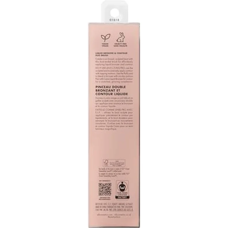 e.l.f. Camo Liquid Bronzer & Contour Duo Brush, Doppelseitiger Gesichts-Make-up-Pinsel mit Synthetischen Borsten, Vegan & Tierversuchsfrei für einen definierten Sun-Kissed Teint – Bild 5