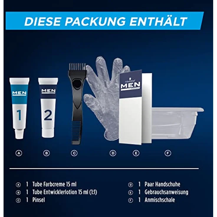 ‎Men Perfect Schwarzkopf Bart-Coloration 80 Dunkel -Braun, 3 x 30 ml – Bild 4
