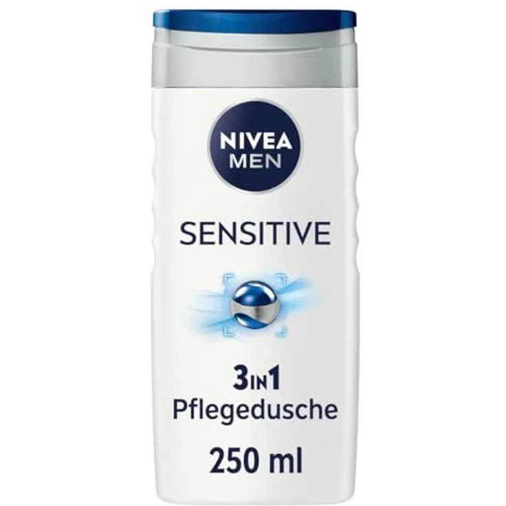 NIVEA MEN Sensitive Duschgel (250 ml), pH-hautneutrale Pflegedusche mit Bambusextrakt, feuchtigkeitsspendend, für Körper, Gesicht und Haar – Bild 1