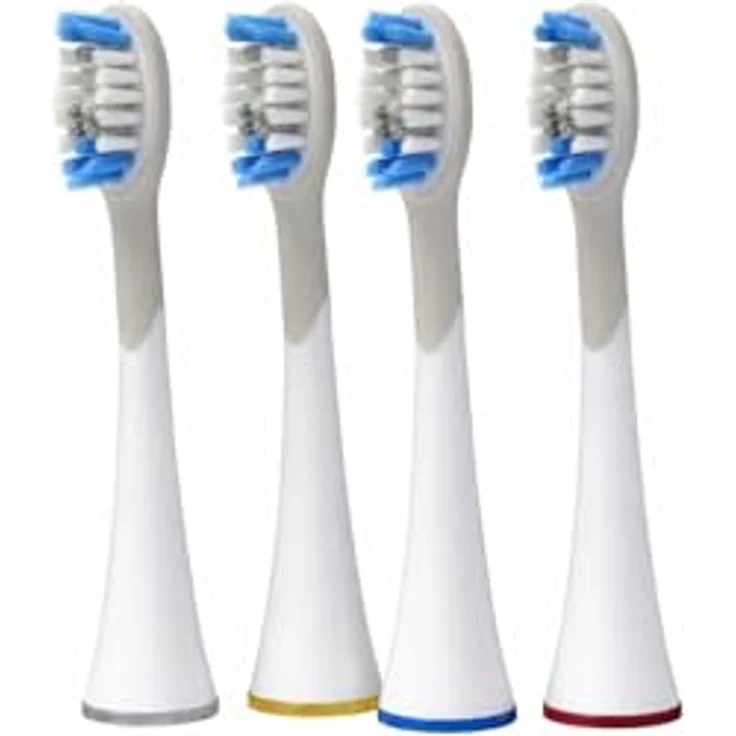 Generisch Zahnbürstenaufsätze 4er-Pack Ersatzköpfe, kompatibel mit Silk'n SonicSmile Schallzahnbürste, sanfte Reinigung, Weiß/Blau – Bild 2