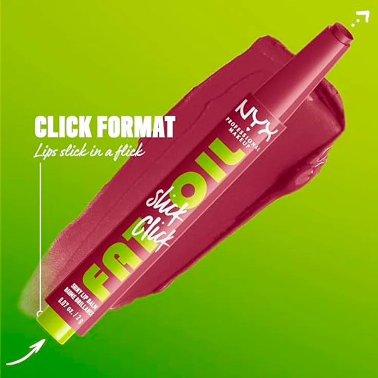 NYX Professional Makeup Fat Oil Slick Click Lippenstift, getönter Lippenbalsam mit Himbeer-, Brombeer- und Avocadoöl, 2 g – Bild 4