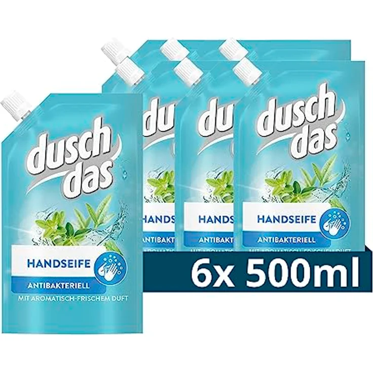 dusch das Flüssigseife Nachfüllbeutel Schutz + Hygiene – antibakteriell, mit Wachssubstanzen, 500 ml Nachfüllpack – Bild 1