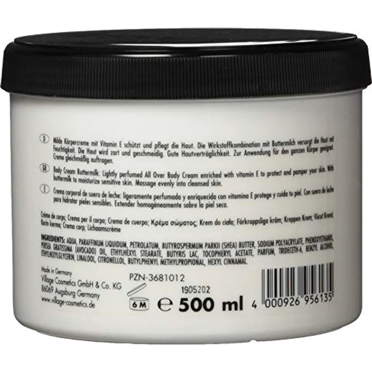 Village Vitamin E Körpercreme Buttermilk 500 ml  – Bild 2