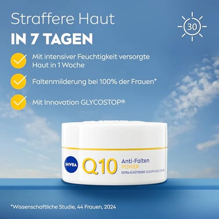 NIVEA Q10 Anti-Falten POWER Extra Straffende Tagespflege, 50ml, LSF 30 mit Hyaluronsäure und Kollagen-Booster – Bild 2
