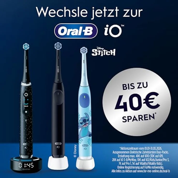 Oral-B iO Series 10 Elektrische Zahnbürste, inkl. 3 Aufsteckbürsten, iOsense Ladestation, Lade-Reise-Etui, 7 Putzmodi, Weiß – Bild 2