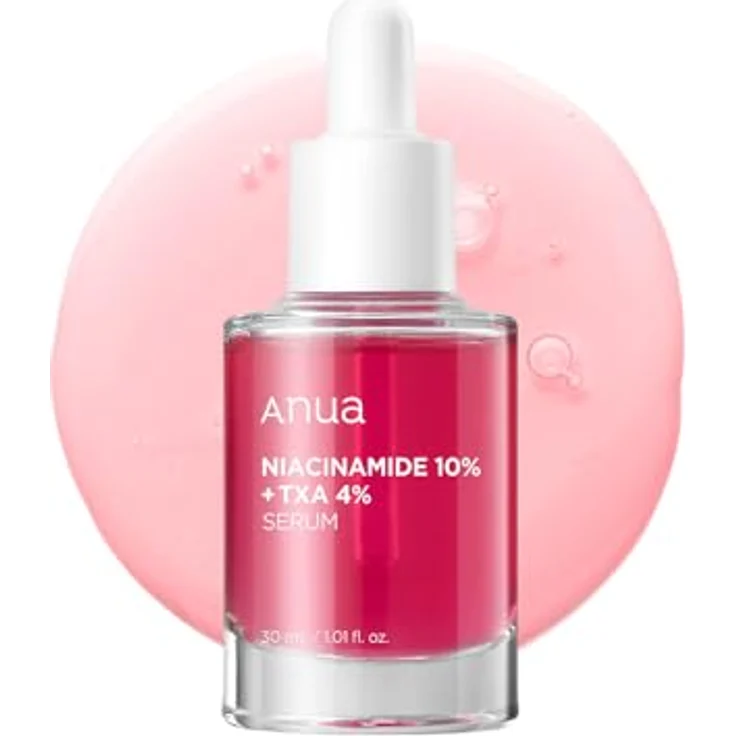 ANUA Serum mit 10 % Niacinamid + 4 % Tranexamsäure, Ceramid, Hyaluronsäure, Vitamin B12, natürliche Farbe, Koreanische Glashaut, parfümfrei, 30 ml - Gesichtscreme – Bild 1