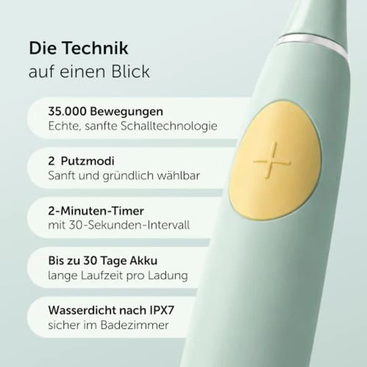 WonderSmile Wondersmile Kids Schallzahnbürste Magic Mint, elektrische Kinderzahnbürste ab 3 Jahren, 2 Putzmodi, Timer, 30 Tage Akku, induktive Ladestation – Bild 2