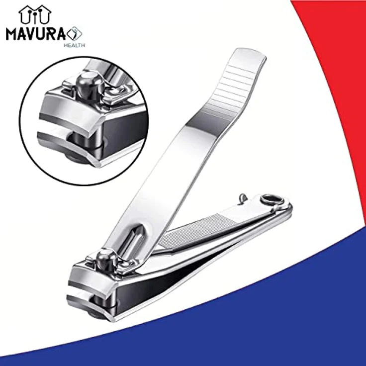 MHEALTH 3in1 Edelstahl Nagelzange Groß Nagelfeile Nagelhautschieber Nagelschneider Nagelzwicker Maniküre Pediküre für dicke & dünne Nägel 80mm – Bild 2