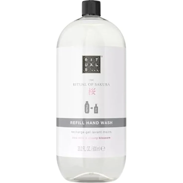 RITUALS The Ritual of Sakura Refill Hand Wash, 600 ml, pH-neutrale Formel mit reismilch und Kirschblüten-Duft, veganfreundlich