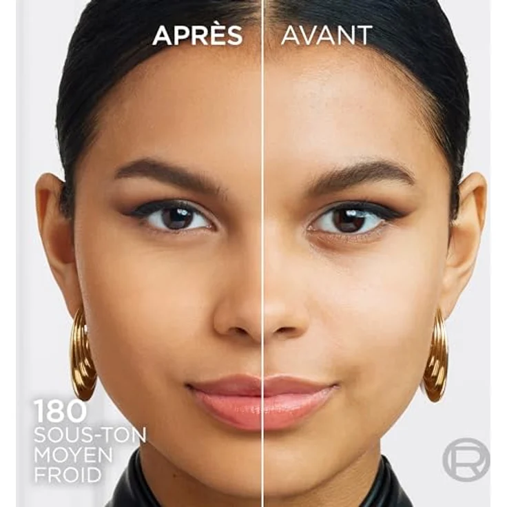 L'Oreal Paris Infaillible Skin Ink Foundcealer, semi-permanentes Make Up, Wasserfest, Schweißfest, Medium Cool 180, 15ml – Bild 2