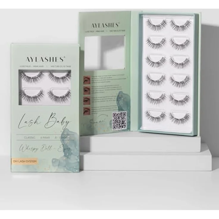 AYLASHES DIY Wimpernextensions Maxi Box LASH BOSS, 5 Paar C-Curl Wimpern, bis zu 7 Tage Halt, wiederverwendbar, vegan, inkl. Applikator – Bild 3