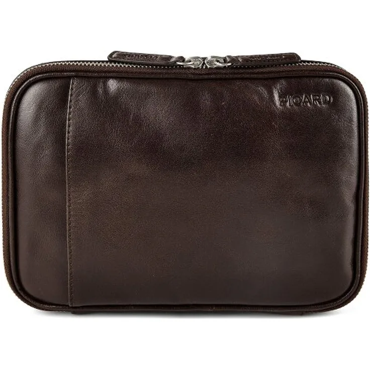 Picard Buddy Kulturbeutel aus 100% Leder, 24 cm, braun