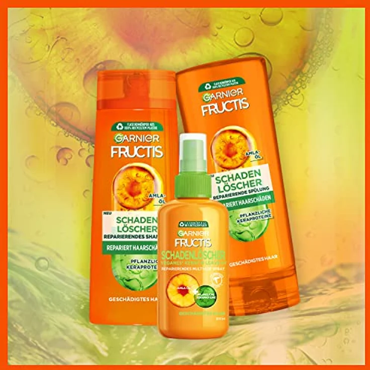 Garnier Fructis Schadenlöscher reparierendes Shampoo für geschädigtes Haar XXL, Mit Amla-Öl und pflanzlichen Keraproteinen für weniger Spliss, Maxi Format, 1000ml – Bild 5