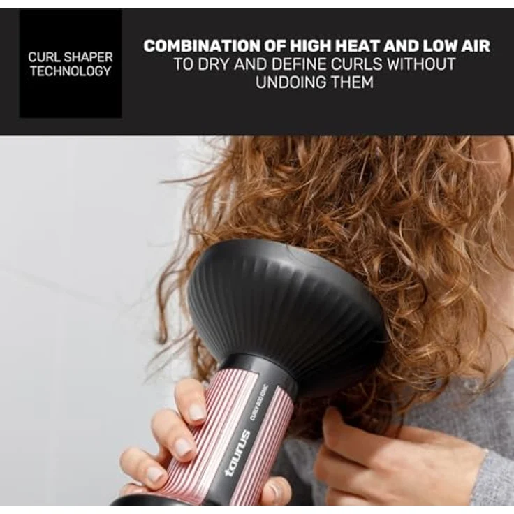 Taurus Lockenhaartrockner 900400000, 800 W mit Diffusor, ergonomisches Design, verschiedene Farben – Bild 4