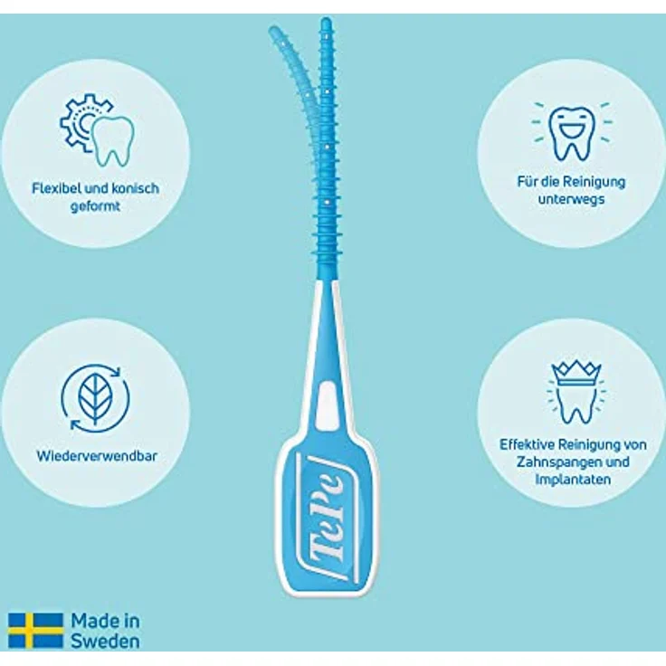 TePe EasyPick M/L türkis 36 St., für rundum gesunde Zähne – Bild 6