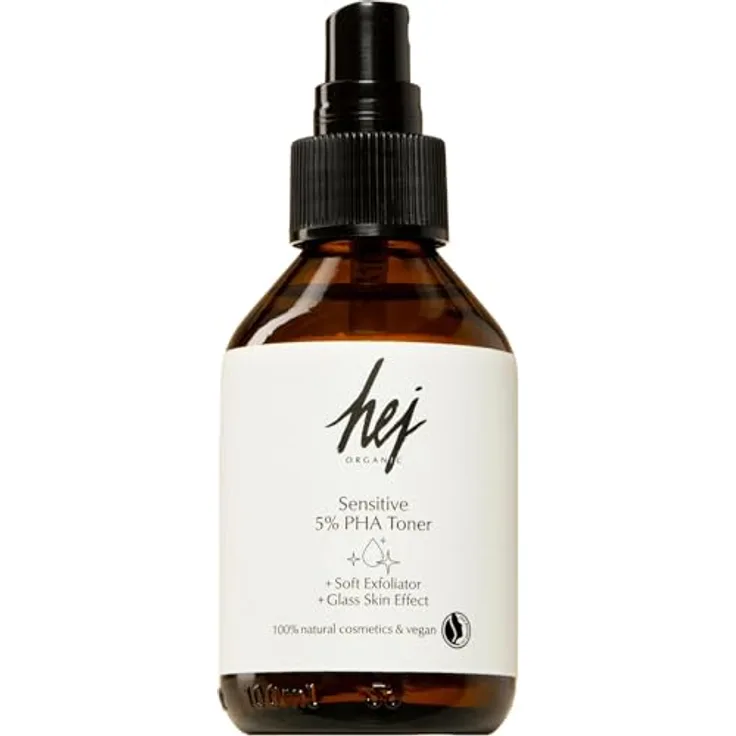 HEJ ORGANIC Sensitive PHA Toner (100 ml) für sensible Haut, sanfte Reinigung & Feuchtigkeitsversorgung, PHA Exfoliation, Naturkosmetik, 100% vegan