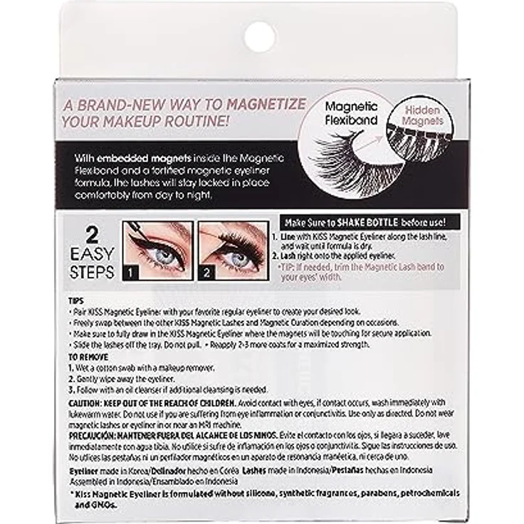 KISS Magnetic Lash Collection Eyeliner & Lash Set 1 Paar magnetische Wimpern und magnetischer Eyeliner, Charm, wiederverwendbare synthetische Wimpern mit 5 doppelt starken Magneten – Bild 3