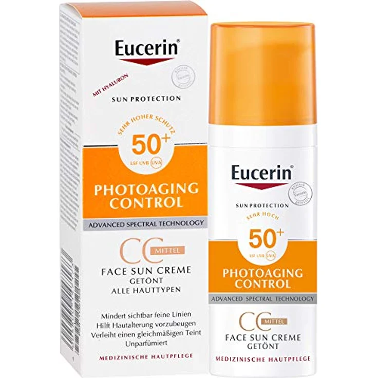 Eucerin Sonnenschutz Eucerin Sonnenschutz Photoaging Control Face Sun CC Creme LSF 50 Sonnencreme 50 ml – Bild 2