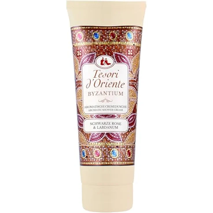 Tesori d'Oriente Cremedusche 'Byzantium', aromatisches Duschgel mit schwarzer Rose und Labdanum, 250ml – Bild 1