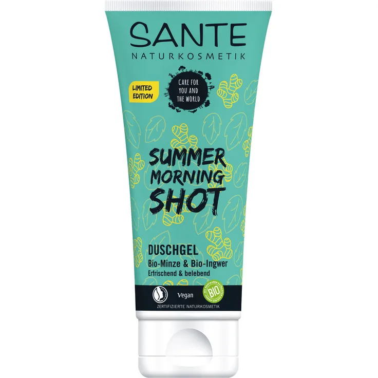 Sante Summer Morning Shot Anti-Spliss Pflege-Kur Bio-Minze & Bio-Ingwer Duschgel 200 ml