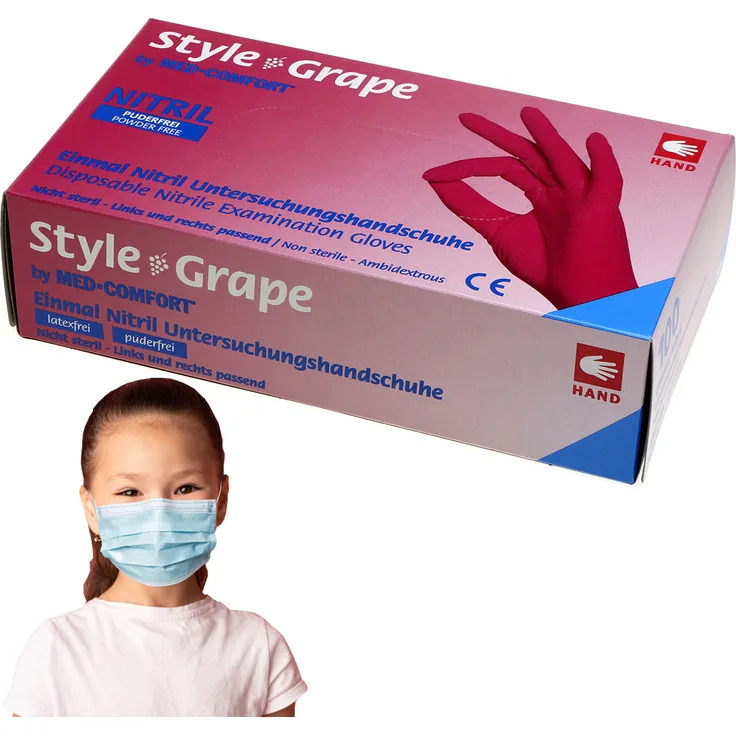 Nitrilhandschuhe XS Junior, Puderfrei, 100 Stück Größe XS
