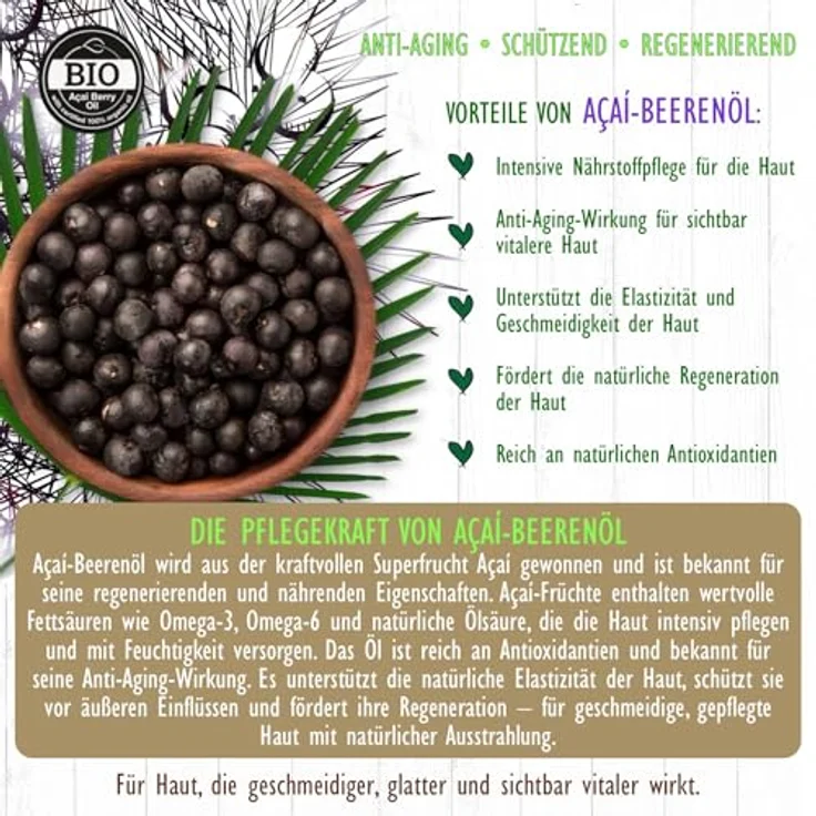 P-Beauty Naturkosmetik Körperbalsam mit Acai Öl, Veganer Body Balm für Damen & Herren, 3x250ml, intensive Feuchtigkeitspflege für trockene & sensible Haut, regenerierend und pflegend – Bild 3