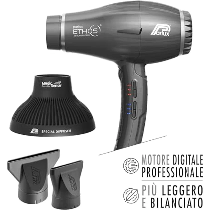 Parlux Ethos Titan, Haartrockner mit Magic Sense Diffusor, 2300 Watt, 9 Einstellungen, 3,30 m Kabel – Bild 2