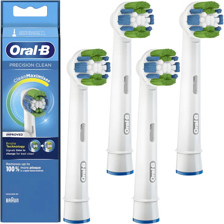 Braun Oral-B Precision Clean CleanMaximiser EB20, Aufsteckbürsten für elektrische Zahnbürsten, 4er Pack mit präzisen Borsten für optimale Mundhygiene