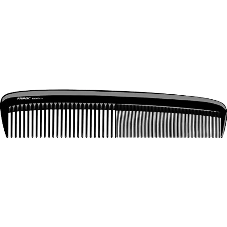Fripac Ebonit Damen-Haarschneide-Kamm 610 aus Naturkautschuk (antistatisch), für Scheren- und Maschinenschnitte bei Frauen, Länge 23 cm, für mittellanges und langes Haar, abgerundete Form, extra groß