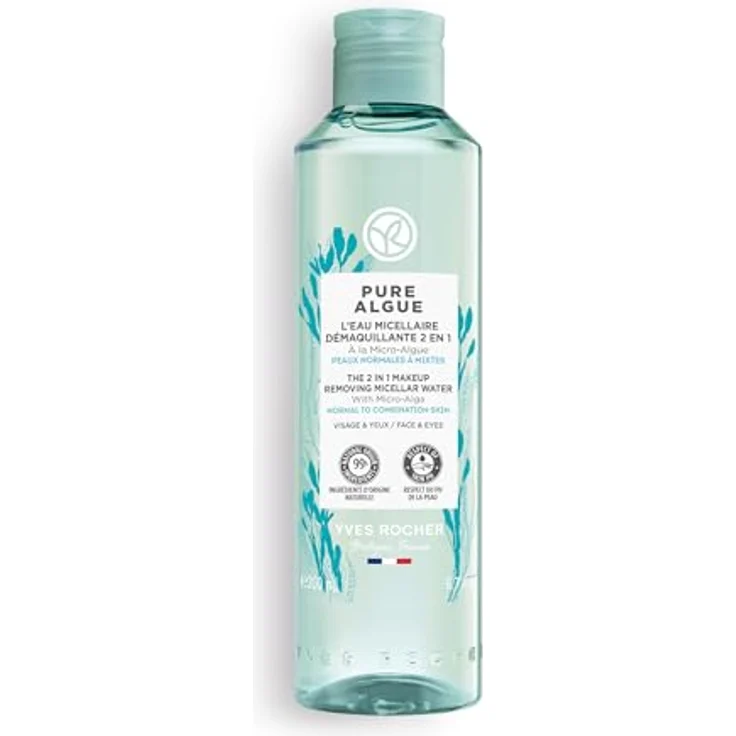 Yves Rocher PURE ALGUE 2-in-1 Mizellenwasser, mit Mikroalgen, entfernt sanft Make-up und pflegt die Haut, 1 x 200 ml Flacon – Bild 1