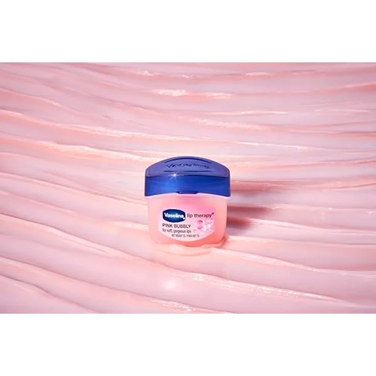 Vaseline Lip Therapy Pink Bubbly, 7G pflegender Lippenbalsam mit Weinextrakt für 72 Stunden Feuchtigkeit, pinkfarbenen Blubberton – Bild 3