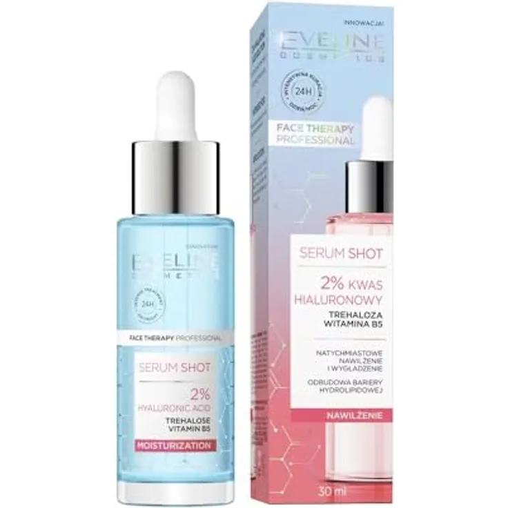EVELINE COSMETICS Hydratisierendes 2% Hyaluron serum mit Trehalose und Vitamin B5 für das Gesicht, 30ml