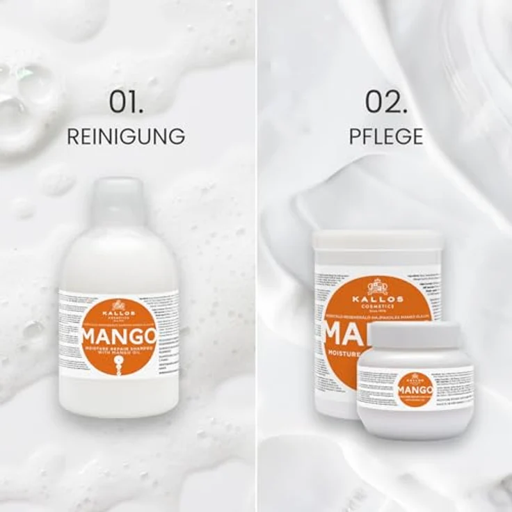 Kallos Cosmetics Mango Stärkende Haarmaske 1000 ml – Bild 4