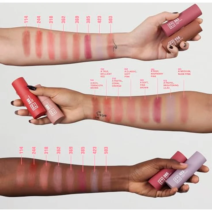 3INA The No-Rules Stick Highlighter 312 Blush, cremefarbener Highlighter für Augen, Lippen und Wangen, 5 g, Pink – Bild 4