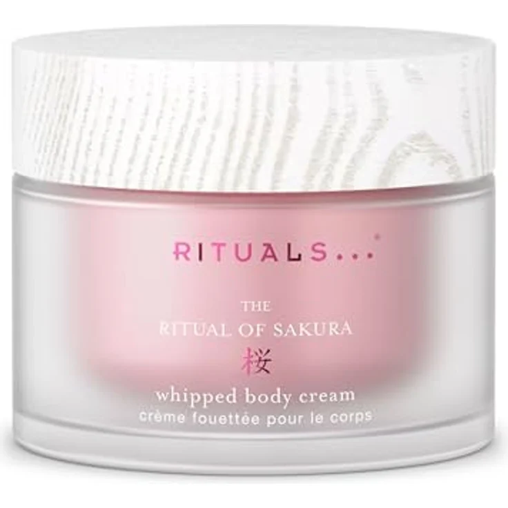 RITUALS The Ritual of Sakura Body Cream, Feuchtigkeitsspendende Körpercreme mit Kirschblüte und Reismilch, Zarter Blütenduft, 220 ml Glastiegel – Bild 1
