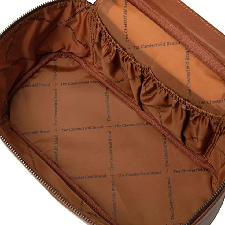 The Chesterfield Brand Limone - Kulturbeutel 29 cm Cognac, standfähig mit toller Öffnung – Bild 4