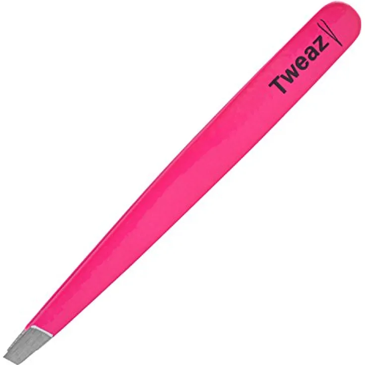 K-Pro TWEAZY Pinzette Augenbrauen zupfen Eyebrow Tweezer Edelstahl (Neon Pink)