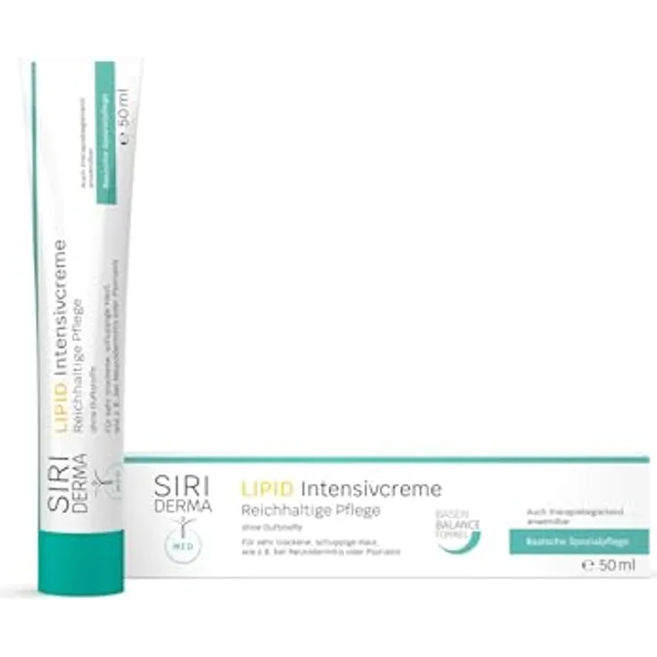SIRIDERMA LIPID Intensivcreme | Creme für sehr trockene und schuppige Haut bei Neurodermitis und Psoriasis (ohne Parfum, 50 ml)