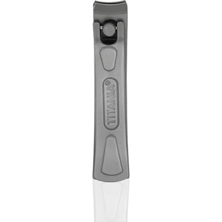 TITANIA Edelstahl Nagelknipser für Finger- & Fußnägel, optimiert für dicke Nägel, rostfreier Edelstahl, ergonomisches Design, grau – Bild 1