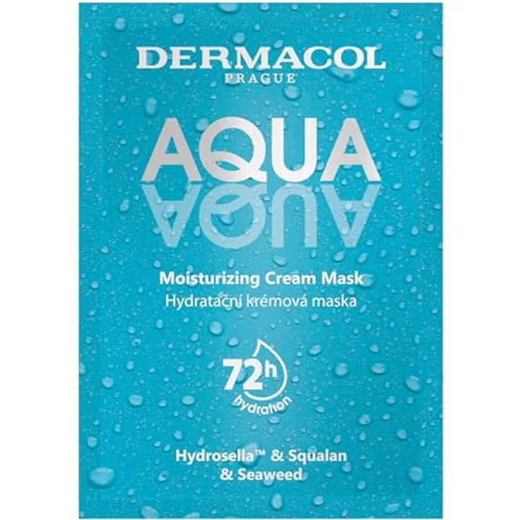 Dermacol Aqua Aqua Feuchtigkeitsspendende Gesichtsmaske, 2 Stück à 7,5 ml, feuchtigkeitsspendende Maske für intensive Hydration und Geschmeidigkeit