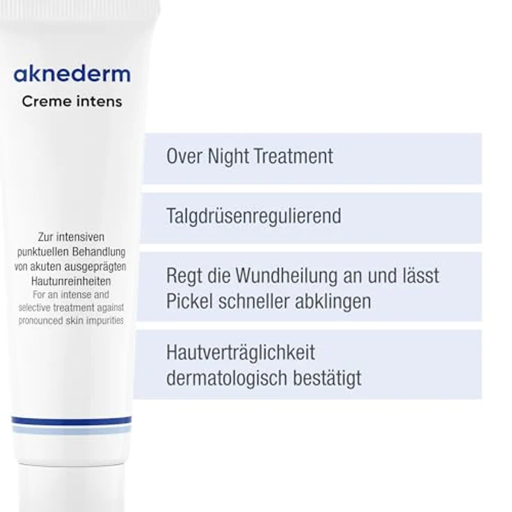 AKNEDERM Creme intens 30g - Anti Pickel Creme mit Zink - mattierende Zink Creme gegen Pickel - ohne Parfüm - vegan – Bild 5